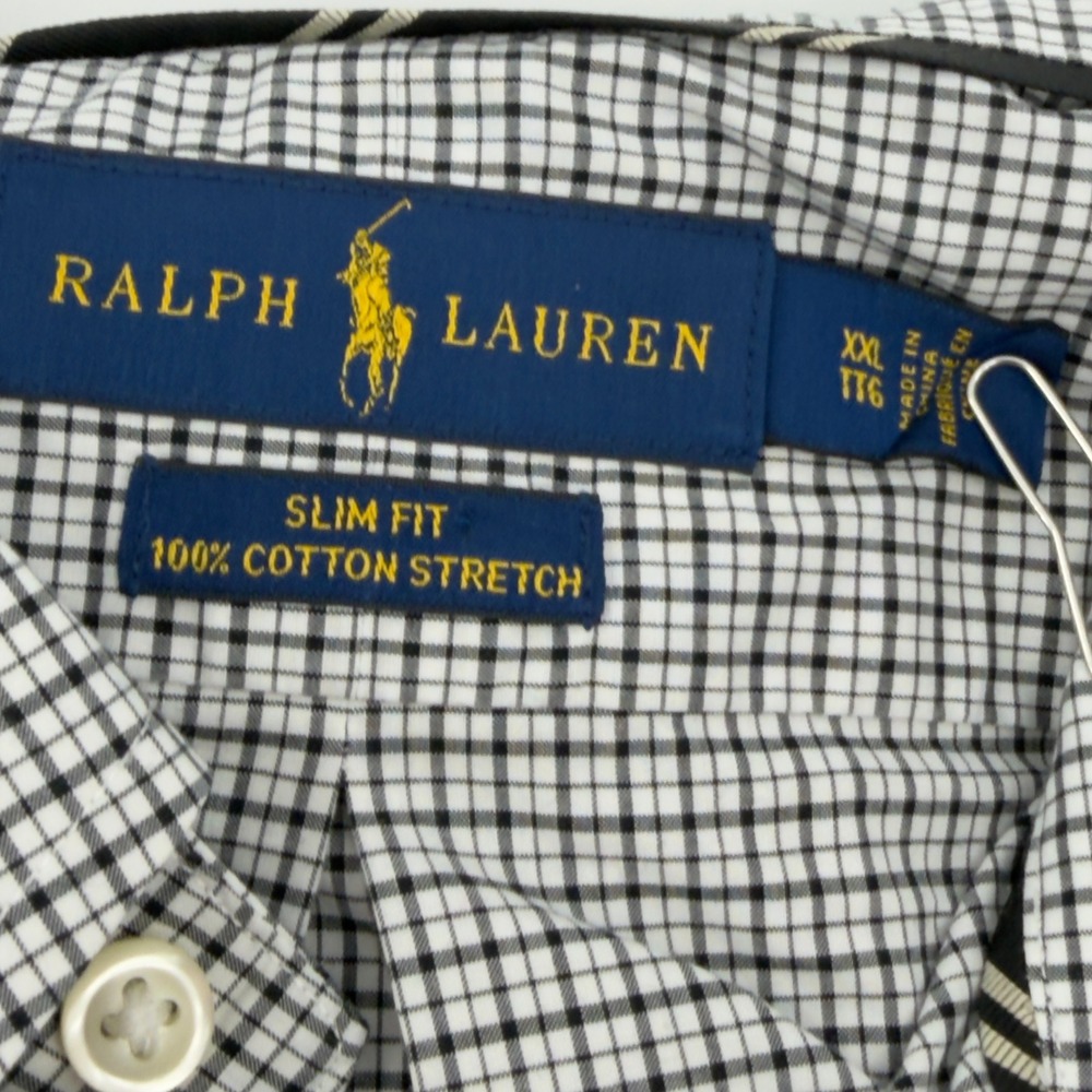 Ralph Lauren‎ Men's Slim Fit Shirt Plaid Long Sleeve Cotton Stretch XXL - Picture 4 of 5
